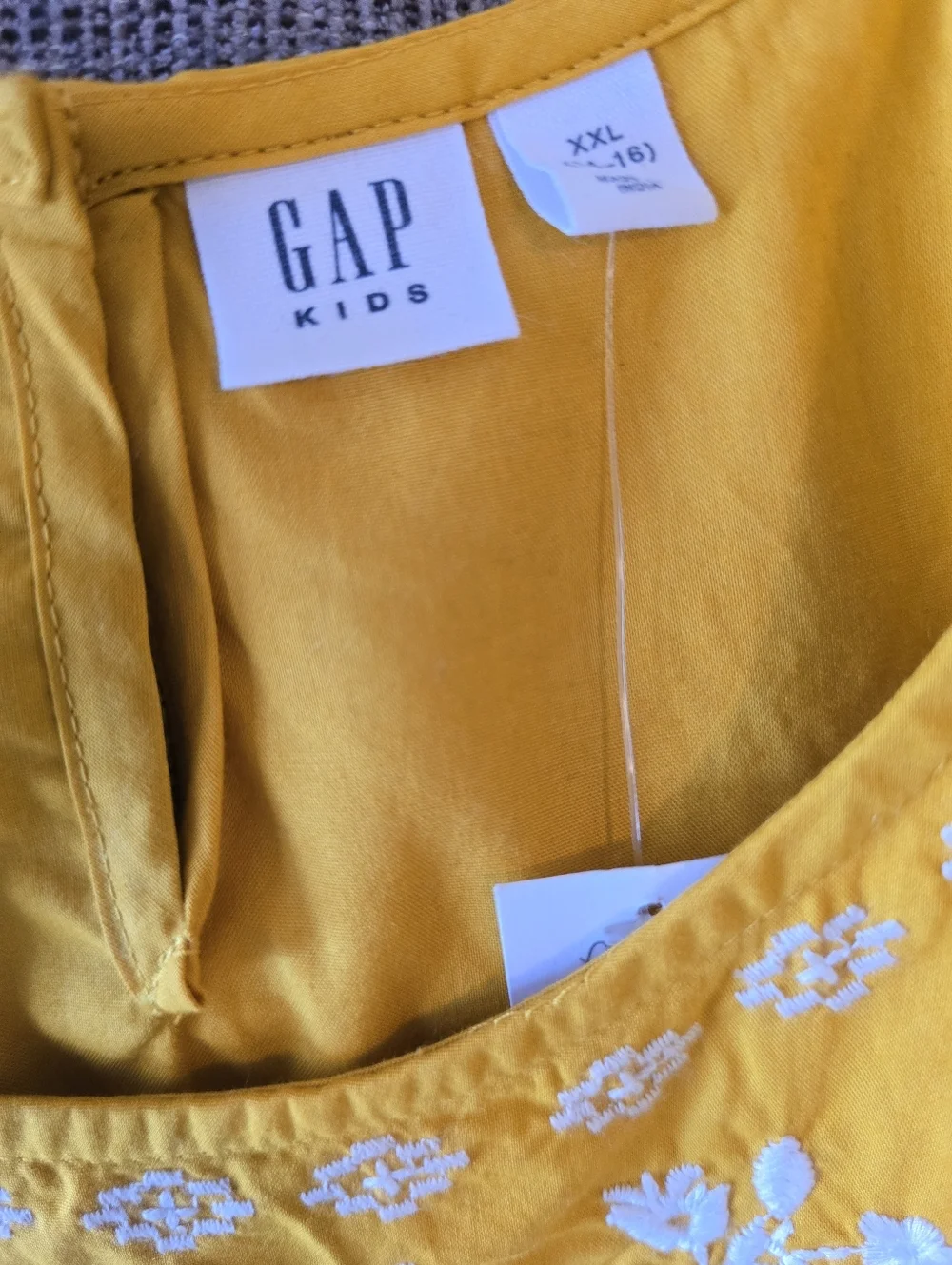 NWT! GAP Kids Girls' Yellow Embroidered Flutter-Sleeve Dress